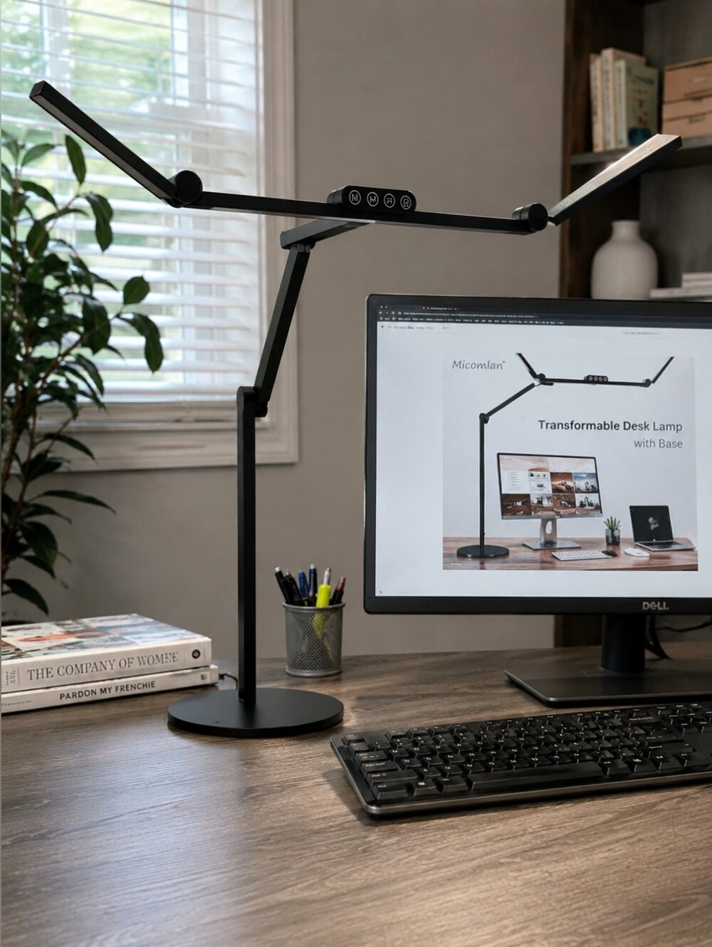 Micomlan Transformable LED Desk Lamp FDDL09 w/ Base 24W Dimmable Open Box Black